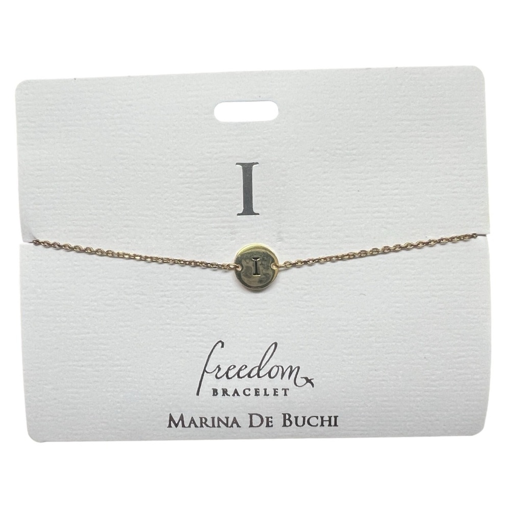 Marina De Buchi Initial Letter I Bracelet: Bespoke Jewelry Freedom Bracelet NWT